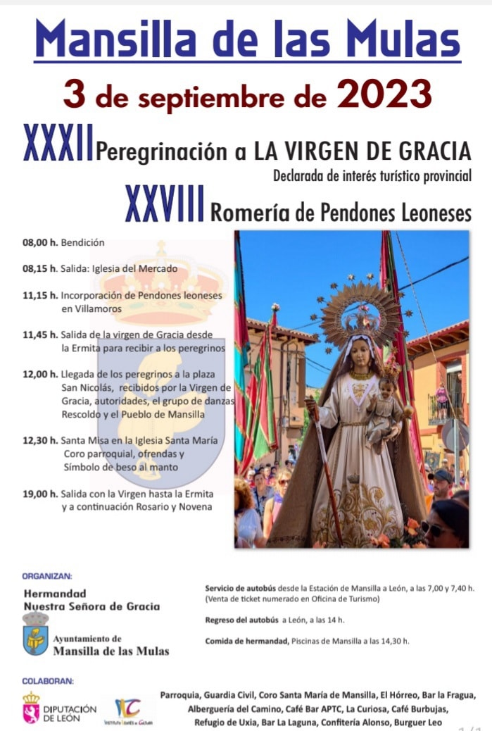 Peregrinación de la Virgen de Gracia 2023 Mansilla de las Mulas